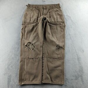 Dickies Carpenter Pants Mens 32x30 Brown Faded Distressed Grunge Baggy Skater